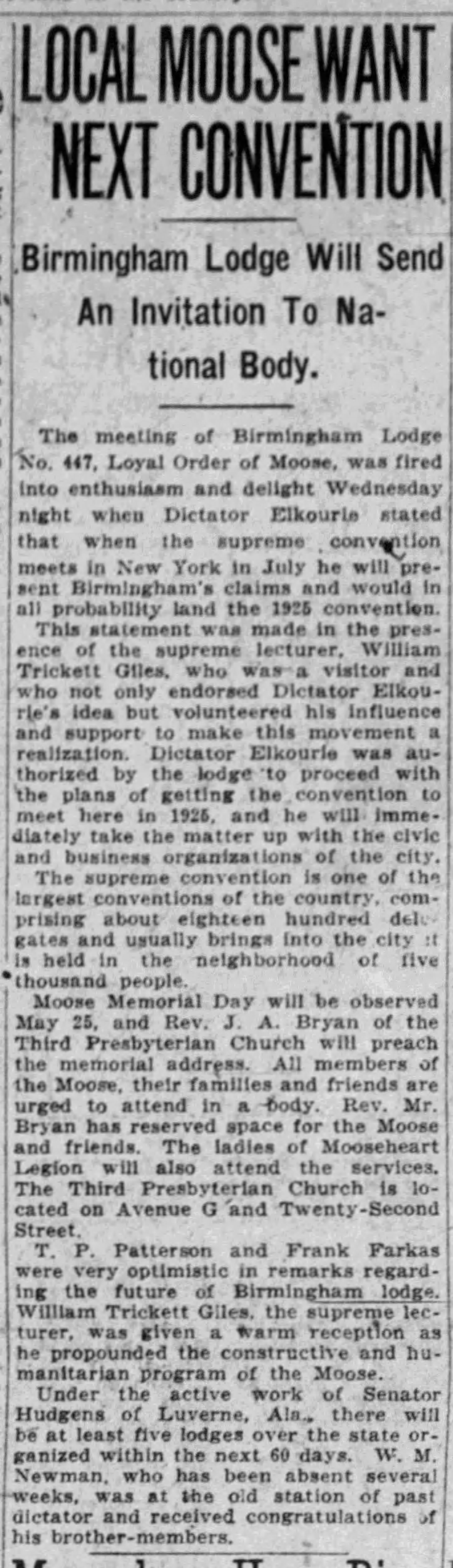 Local Moose Want Next Convention